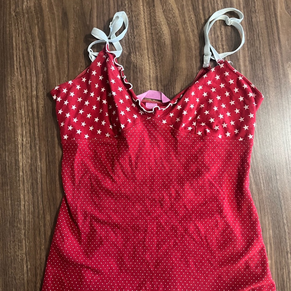 Pink Victoria’s secret Red Star Patterned Women's Top